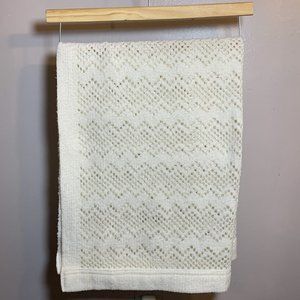 Vintage Knit Baby Blanket Cream Misty By Moonweave Monsanto Acrilan Scotland